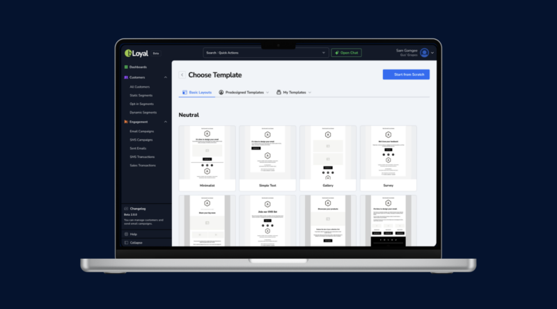 Email and SMS Campaign Editor Screenshot